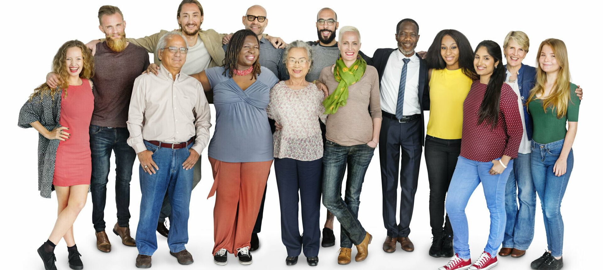 Multiethnische Gruppe mit Personen verschiedenen Alters